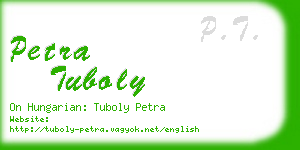 petra tuboly business card